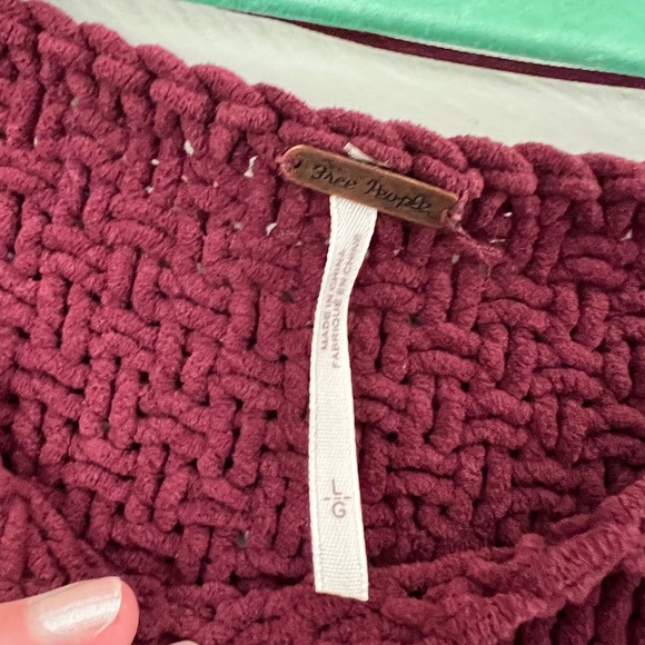 Free people burgundy cashmere sweater - Picture 1 of 4